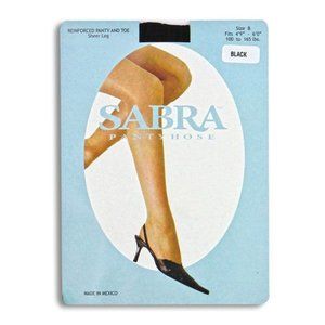 NEW! Lot of 6 Black Sabra Pantyhose - Size B (100-165lbs / 4'9"-6'.0")